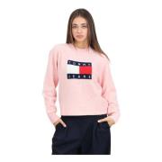 Roze trui met vlagdetail Tommy Jeans , Pink , Dames