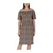 Beige Katoenen Jurk Dames Collectie b.young , Beige , Dames