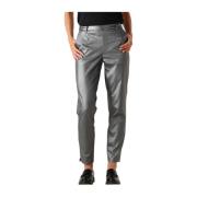 Grijze Coated Pantalon voor Vrouwen Object , Gray , Dames