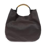 Leren shopper tas Moschino , Brown , Dames