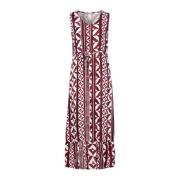 Elegante Viscose Lange Jurk Collectie Street One , Red , Dames