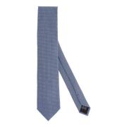 Zijden Micro Patroon Blauwe Stropdas Ermenegildo Zegna , Blue , Heren