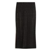 Zwarte rok met strass en zijsplitten Sportmax , Black , Dames