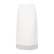 Wit Zijdeblend Potloodrok Sportmax , White , Dames