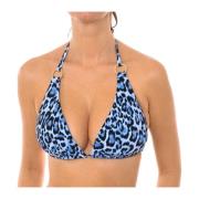 Bikini Top met Animal Print en Ringen Michael Kors , Blue , Dames