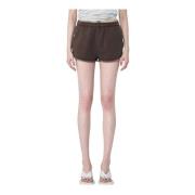 Katoenen Fleece Micro Shorts Entire Studios , Brown , Dames