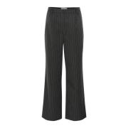 Grijze Pinstripe Loszittende Broek Karen by Simonsen , Black , Dames