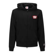 Hoodie met rits en logo print Icecream , Black , Heren