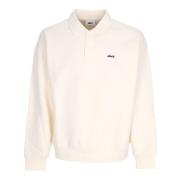 Lange Mouw Fleece Polo Shirt Obey , Beige , Heren