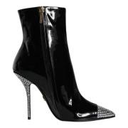 Zwarte Lakleren Kristalhak Laarzen Schoenen Dolce & Gabbana , Black , ...