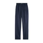 Relaxed Tapered Leg Gabardine Broek Scotch & Soda , Blue , Dames