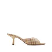 Check Teacup Hak Sandaal Burberry , Beige , Dames