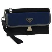 Pre-owned Nylon clutches Prada Vintage , Black , Dames