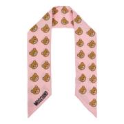 Zijden sjaal met logo Moschino , Pink , Unisex