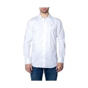 Wit Katoenen Overhemd Lange Mouwen Tommy Jeans , White , Heren