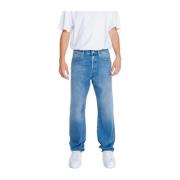 Blauwe Katoenen Denim Jeans Collectie Replay , Blue , Heren