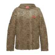 Sweatshirt T-Crane-Ls-Hood Diesel , Green , Heren