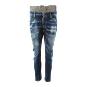 Blauwe Straight Leg Jeans Twin Pack Dsquared2 , Blue , Heren