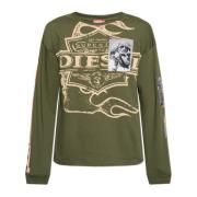 T-shirt T-Boxt-Ls-Slits-R5 Diesel , Green , Heren