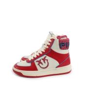 Wit/rode sneakers voor dames Pinko , Red , Dames