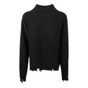 Comfortabele Gebreide Turtle Neck Sweater Hinnominate , Black , Dames