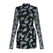 Jurk met bloemenpatroon Rotate Birger Christensen , Black , Dames