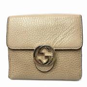 Pre-owned Leather wallets Gucci Vintage , Beige , Dames