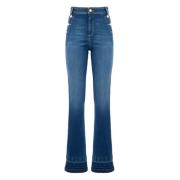 Hoge Taille Bootcut Jeans Blauw Nenette , Blue , Dames