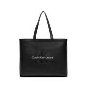 Zwarte Polyethyleen Dames Handtas Calvin Klein Jeans , Black , Dames