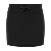 Zwarte Stretch Mini Rok Diesel , Black , Dames