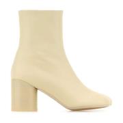 Ivoor leren enkellaarzen 7cm hak MM6 Maison Margiela , Beige , Dames