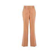 Bruine Wol Straight Cut Broek Nenette , Brown , Dames