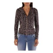 Luipaardprint Hoodie - Casual & Chic MET , Multicolor , Dames