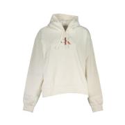 Wit Fleece Hoodie met Stijlvol Ontwerp Calvin Klein , White , Dames