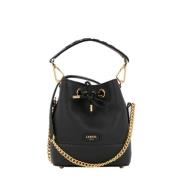 Zwarte Leren Bucket Bag Lancel , Black , Dames