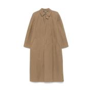 Beige Klassieke Kraag Jas Plooiontwerp A.p.c. , Beige , Dames