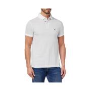 Micro Print Slim Polo Shirt Tommy Hilfiger , White , Heren