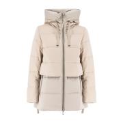 Gewatteerde wollen parka met gewatteerde capuchon Duno , White , Dames