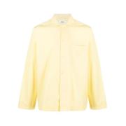 Citroengeel Poplin Pyjama Shirt Tekla , Yellow , Dames