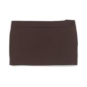 Koffiebruine Rok met Zijknopen Wardrobe.nyc , Brown , Dames