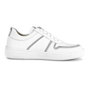 Wit Leren Lage Sneakers Gabor , White , Dames