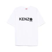 Wit Crew Neck Unisex T-shirt Kenzo , White , Heren