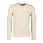 Beige Ronde Hals Katoenen Trui Polo Ralph Lauren , Beige , Heren