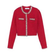 Kristal Rose Rode Sweater met Zakken Self Portrait , Red , Dames