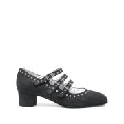 Zwarte Gespband Lage Blokhak Schoenen Carel , Black , Dames