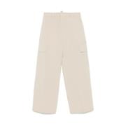 Beige Geborduurd Logo Casual Broek Dsquared2 , Beige , Dames