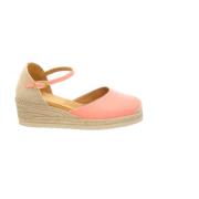 Leren Espadrilles met Sleehak Unisa , Pink , Dames