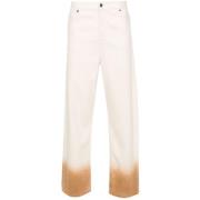 Crèmekleurige Straight Leg Jeans Alanui , Beige , Heren