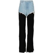 Gelaagde denim broek met rafeldetails Christopher Esber , Black , Dame...