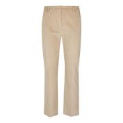 Beige Fluwelen Gestreepte Broek Max Mara Weekend , Beige , Dames